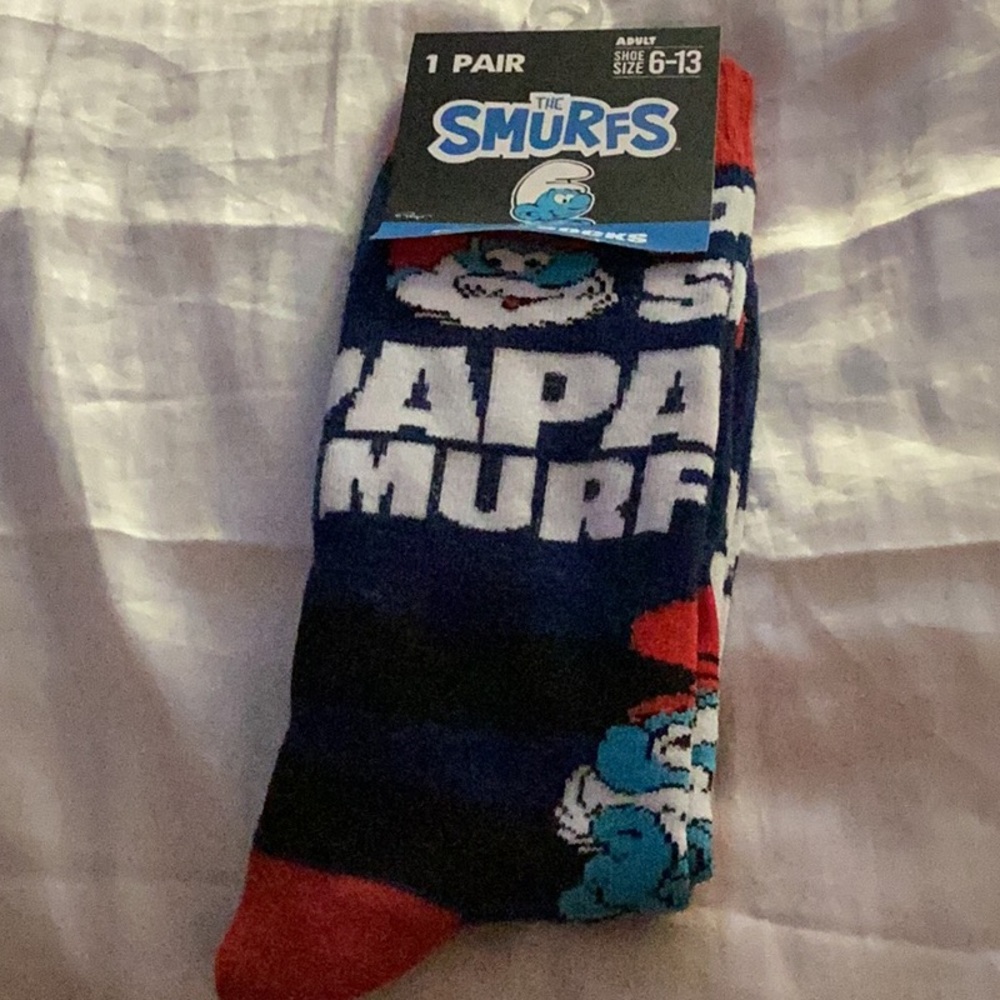NWT Papa Smurf Unisex Socks Fun To Wear 
Brand New With Tags